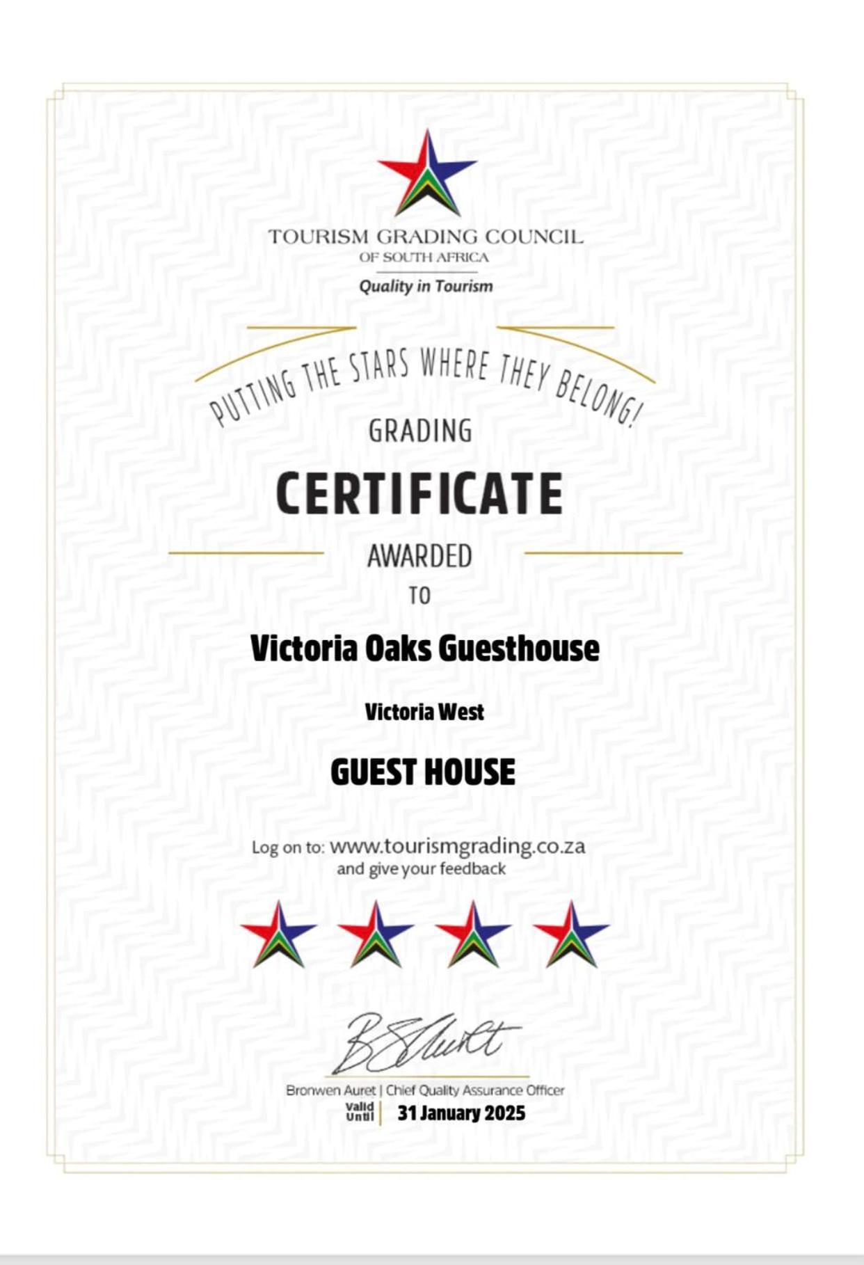 Victoria Oaks Guesthouse Victoria West Esterno foto